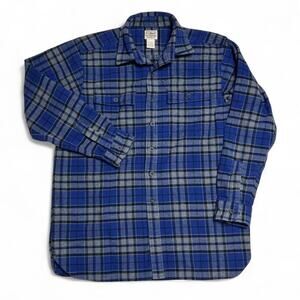 L.L. Bean Chamois Cloth Cotton Flannel Button Shirt Mens Large